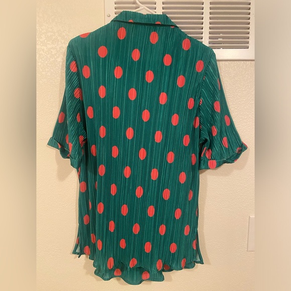 Dressed in LALA Plissé Set Retro Watermelon Polka Dots sz Large NWOT - Picture 9 of 14